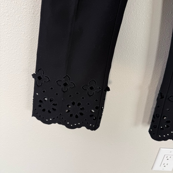 Derek Lam 10 Crosby Cropped Flare Trouser Pant Black Eyelet Embroidery Women’s 4 - Picture 6 of 11